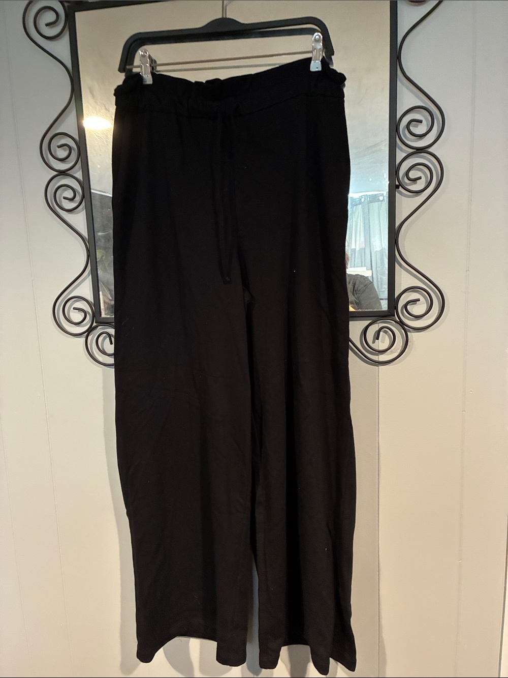 Express Black Wide-Leg Drawstring Pants